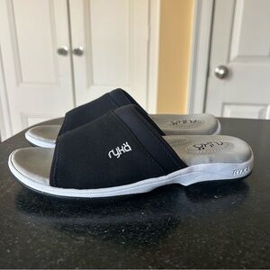 Ryka Black Simple Slide Sandals - Size 7